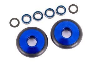 Traxxas 9461X Wheels, wheelie bar, 6061-T6 aluminum (blue-anodized) (2)/ 5x8x2.5mm ball bearings (4)/ o-rings (2)/ 5x8x0.3mm TW (2)