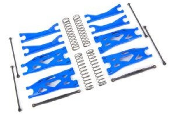 Traxxas 7895X Suspension kit, X-Maxx® WideMaxx®, blue (includes front & rear suspension arms, front toe links, driveshafts, shock springs)