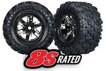 Traxxas 7772A Tires & wheels, assembled, glued (X-Maxx® black chrome wheels, Maxx® AT tires, foam inserts) (left & right) (2)