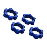 Traxxas 7758   Wheel nuts, splined, 17mm, serrated (blue-anodized) (4)