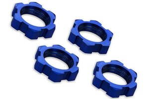 Traxxas 7758   Wheel nuts, splined, 17mm, serrated (blue-anodized) (4)