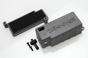 Traxxas 4925X Box, battery (gray)/ adhesive foam chassis pad/charge jack plug (rubber)