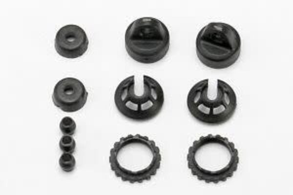 Traxxas 7065 Caps and spring retainers, GTR shock (upper cap (2)/ hollow balls (4)/ bottom cap (2)/ upper retainer (2)/ lower retainer (2))