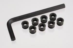 Traxxas 7033X Aluminum caps, pivot ball (threaded aluminum, hard-anodized with PTFE-coating) (8)/ hex wrench, 5mm