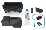 Traxxas 8324 Box, receiver (sealed) (steering servo mount)/ receiver cover/ access plug/ foam pads/ silicone grease/ 2.5x10 CS (3)
