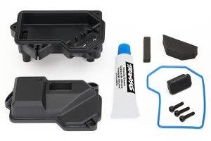 Traxxas 8324 Box, receiver (sealed) (steering servo mount)/ receiver cover/ access plug/ foam pads/ silicone grease/ 2.5x10 CS (3)