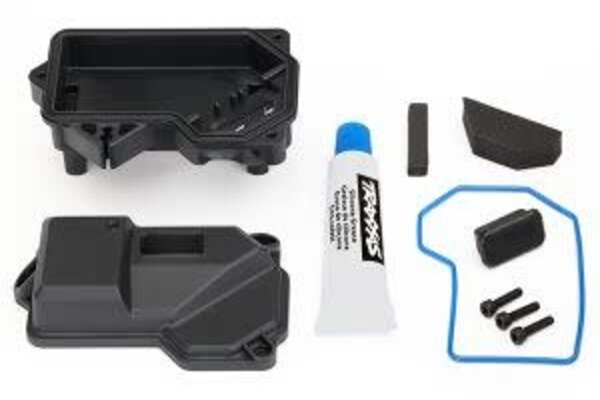 Traxxas 8324 Box, receiver (sealed) (steering servo mount)/ receiver cover/ access plug/ foam pads/ silicone grease/ 2.5x10 CS (3)