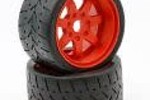 Powerhobby PHBPHT5102R 1/8 Gripper 54/100 Belted Mounted Tires 17mm Red Wheels