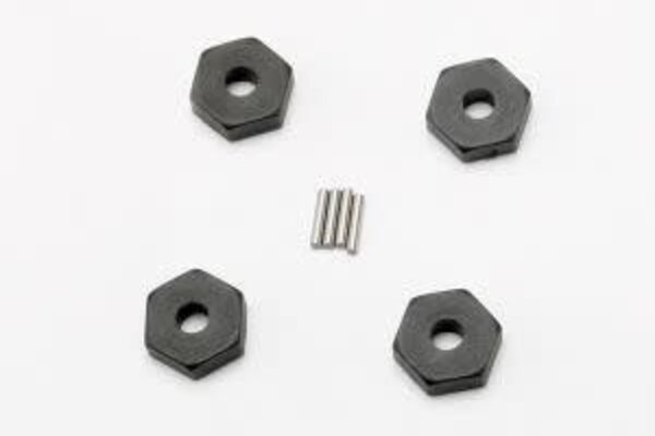 Traxxas 7154 Wheel hubs, hex (4)/ axle pins (1.5x8mm) (4)