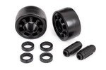 Traxxas 7775 Wheels, wheelie bar (2)/ axles, wheelie bar (2)/ 10x15x4 plastic bushings (4) (for #7776, 8976, or 9576 wheelie bar)