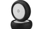 JCONCEPTS JCO40021211  Ellipse, Green Compound Tires, Pre-Mounted, White Wheels, Fits Losi Mini-B Front