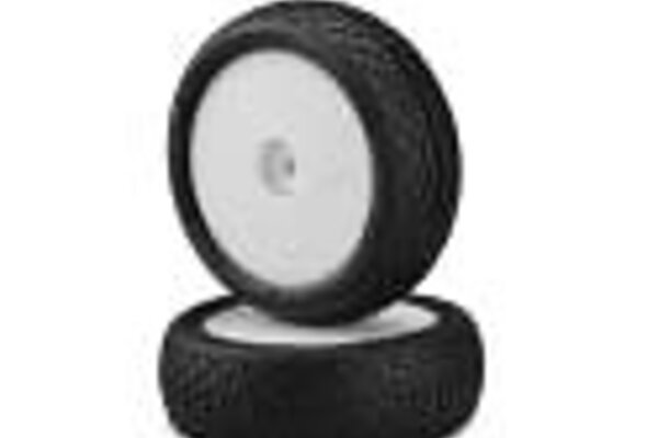 JCONCEPTS JCO40021211  Ellipse, Green Compound Tires, Pre-Mounted, White Wheels, Fits Losi Mini-B Front