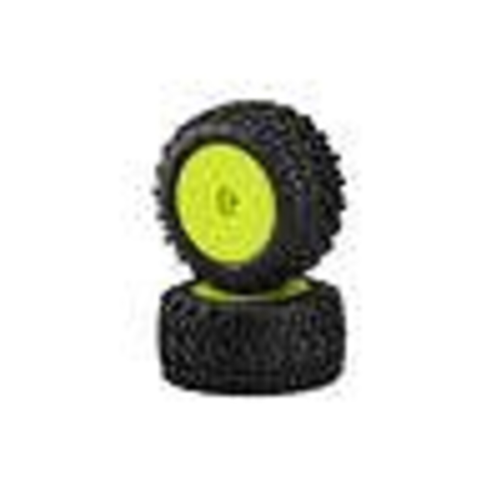 J Concepts JCO31002221  Scorpios Tires, Mounted Yellow Wheels, Green Compound (2): Mini-T/B
