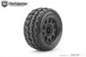 Powerhobby PHB1801CBMSGB  Powerhobby 1/8 MT 3.8 Tomahawk Belted Mounted Tires w Removable Hex Wheels (2)