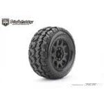 Powerhobby PHB1801CBMSGB  Powerhobby 1/8 MT 3.8 Tomahawk Belted Mounted Tires w Removable Hex Wheels