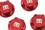 Tekno TKR5116BR  Tekno RC 17mm Aluminum "T Logo" Covered Serrated Wheel Nut (Red) (4)