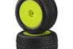 JCONCEPTS JCO4005-201021  JConcepts Mini-B/Mini-T 2.0 Twin Pin Pre-Mounted Rear Tires (Yellow) (2) (Pink)