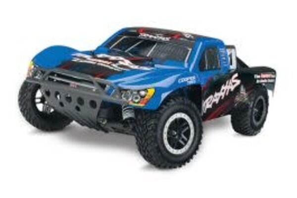 Traxxas 44056-3-BLUE Nitro Slash: 1/10-Scale Nitro-Powered 2WD Short Course Racing Truck with TQi™ Traxxas Link™ Enabled 2.4GHz Radio System and Traxxas Stability Management (TSM)®