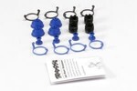 Traxxas 5378X Pivot ball caps (4)/ dust boots, rubber (4)/ dust plugs, rubber (4)/ dust boot retainers, black (4),  blue (4) (2 pkgs. req. to complete truck)