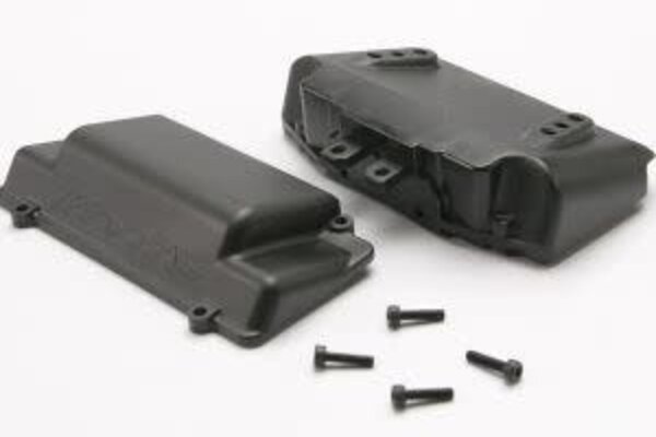 Traxxas 5515X Battery Box, bumper (rear) (includes battery case with bosses for wheelie bar, cover, and foam pad)