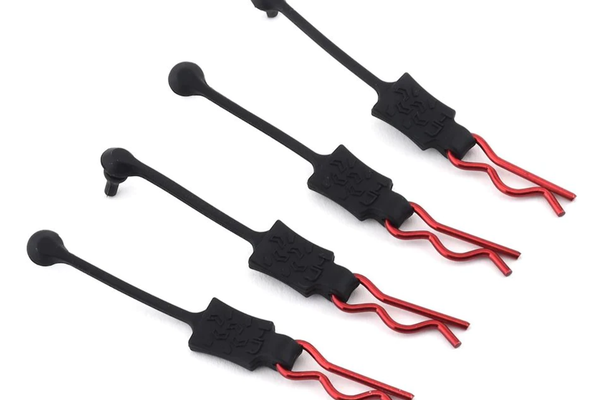 Hot Racing HRABWP39E02  Hot Racing 1/8 Body Clip Retainers (Red) (4)
