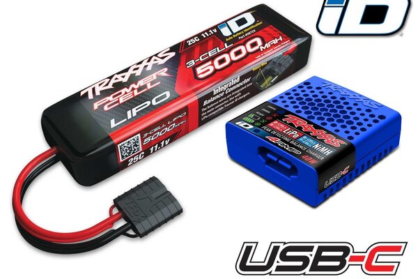 Traxxas 2985-3S  Battery/charger completer pack (includes #2985 charger (1), #2872X 5000mAh 11.1V 3-cell 25C LiPo iD® Battery (1))