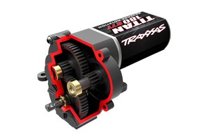 Traxxas 9791R  Transmission, complete (low range (crawl) gearing) (40.3:1 reduction ratio) (assembled with ball bearings) (includes Titan® 87T motor)