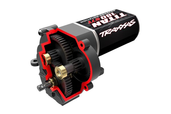 Traxxas 9791R  Transmission, complete (low range (crawl) gearing) (40.3:1 reduction ratio) (assembled with ball bearings) (includes Titan® 87T motor)