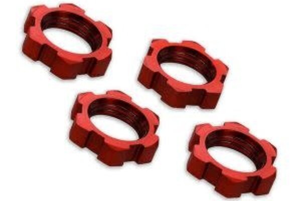 Traxxas 7758R Wheel nuts, splined, 17mm, serrated (red-anodized) (4)