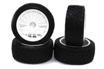 Racers Edge RCE3481W  1/10 HPI Rally Off-Road WR8 Flower Line White Wheels (4pcs)