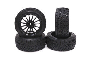 Racers Edge RCE3481BK  1/10 HPI Rally Off-Road WR8 Flower Line Black Wheels (4pcs)