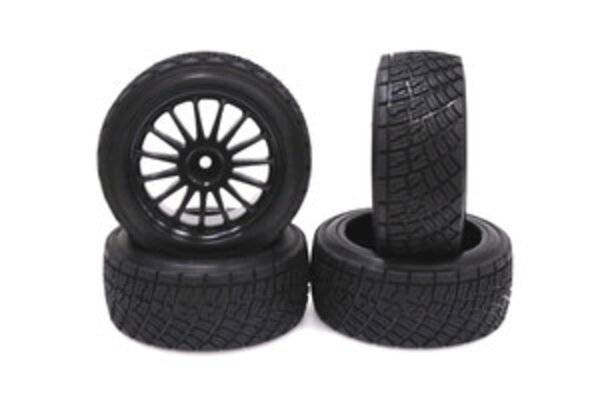 Racers Edge RCE3481BK  1/10 HPI Rally Off-Road WR8 Flower Line Black Wheels (4pcs)