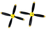 RAGE RC RGRA1364  4-Blade Prop w/Spinner (2-Pack); P-51 Obsession