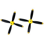 RAGE RC RGRA1364  4-Blade Prop w/Spinner (2-Pack); P-51 Obsession