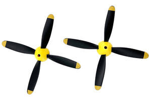 RAGE RC RGRA1364  4-Blade Prop w/Spinner (2-Pack); P-51 Obsession