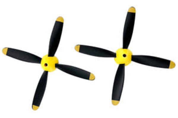 RAGE RC RGRA1364  4-Blade Prop w/Spinner (2-Pack); P-51 Obsession