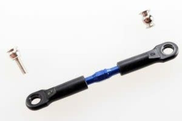 Traxxas 3737A Turnbuckle, aluminum (blue-anodized), camber link, front, 39mm (1) (assembled w/rod ends)/ hollow balls (2)
