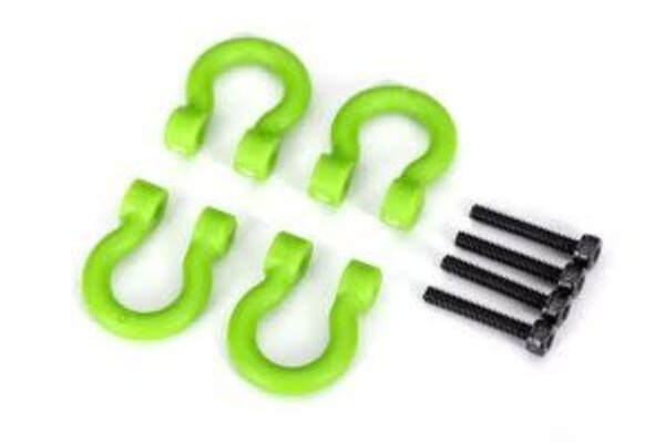 Traxxas 8234-GRN  Bumper D-rings, green (front or rear)/ 2.0x12 CS (4)
