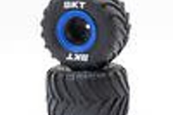 LOSI LOS41047	 MT Tires, Blue Beadlock, Premount(2): Mini LMT