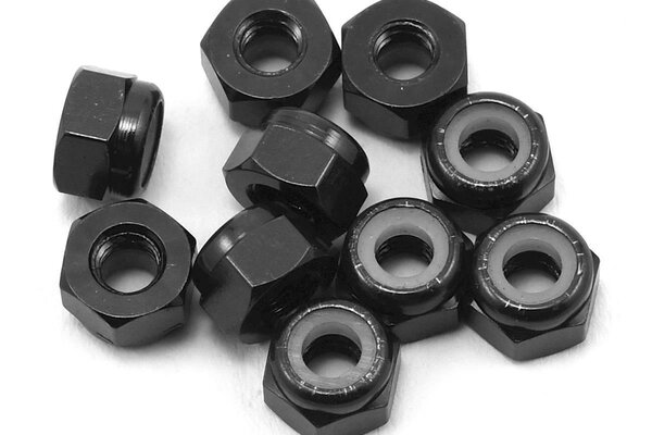 Yeah Racing YA-0566BK Yeah Racing 3mm Aluminum Lock Nut (10) (Black)