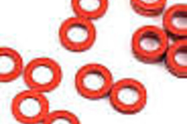 Protek RC PTK-8373  ProTek RC Aluminum Ball Stud Washer Set (Red) (12) (0.5mm, 1.0mm & 2.0mm)