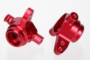 Traxxas 6837R Steering blocks, 6061-T6 aluminum (red-anodized), left & right