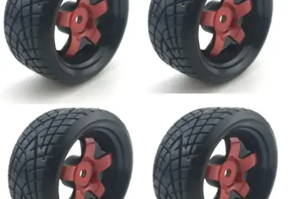 Powerhobby PHB5430  Powerhobby 1/10 Drift Car Mounted Tires / Wheels (4) Red PY078
