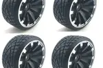 Powerhobby Powerhobby 1/10 Drift Car Mounted Tires / Wheels (4) Silver PY082
