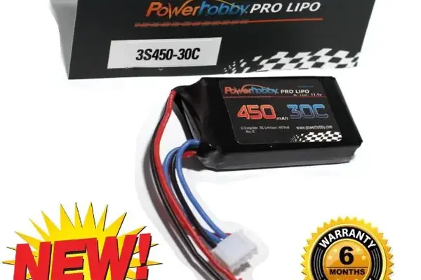 Powerhobby PH 3s 450mah 30c     Powerhobby 3S 11.1V 450mAh 30C Lipo Battery Soft Case 3-Cell w JST Connector