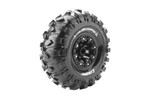 LOUISE LOULT3238VB  CR-Rowdy 1/10 2.2" Crawler Tires, 12mm Hex, Super Soft, Mounted on Black Rim, Front/Rear (2)