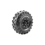 LOUISE LOULT3238VB  CR-Rowdy 1/10 2.2" Crawler Tires, 12mm Hex, Super Soft, Mounted on Black Rim, Front/Rear (2)