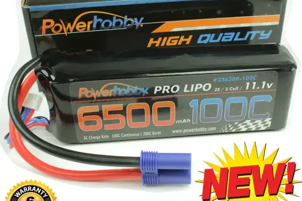Powerhobby PHB3S6500100EC5   PreviousNext   Powerhobby 3S 11.1V 6500mAh 100C Lipo Battery Pack w EC5 Connector Soft Case