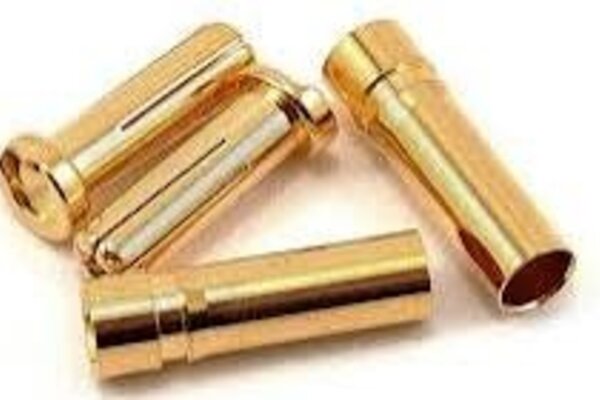 Protek RC PTK-5024   RC 5.0mm "Super Bullet" Solid Gold Connectors (2 Male/2 Female)
