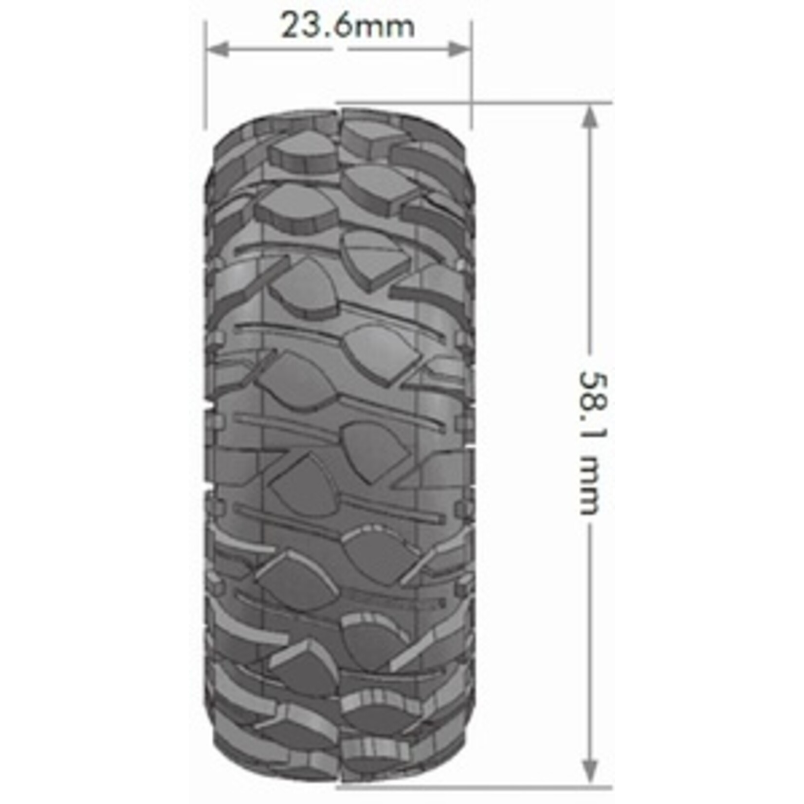 LOUISE LOULT3368VI  CR-Rowdy 1/18, 1/24 1.0" Crawler Tires, Super Soft, Front/Rear (2)